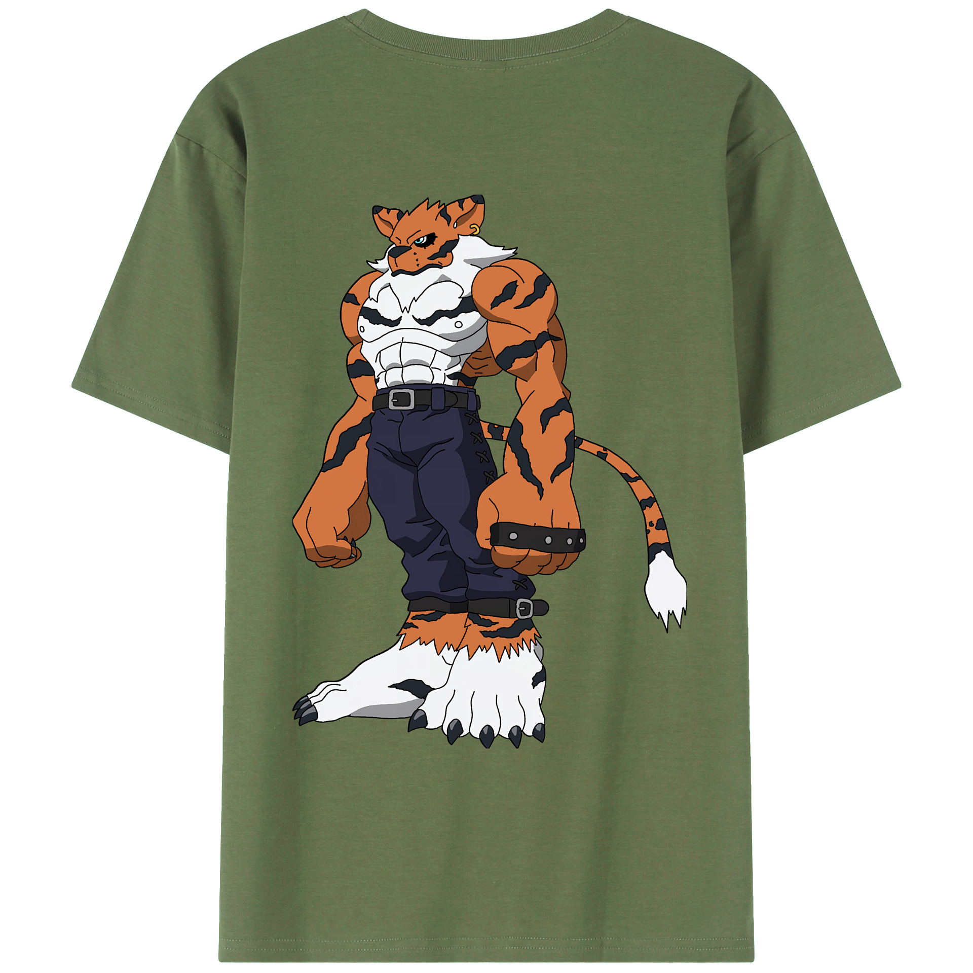 （画像用） Digimon デジタルモンスター/デジモン 綿100％ メンズ半袖Tシャツ（バックプリント） 通気性